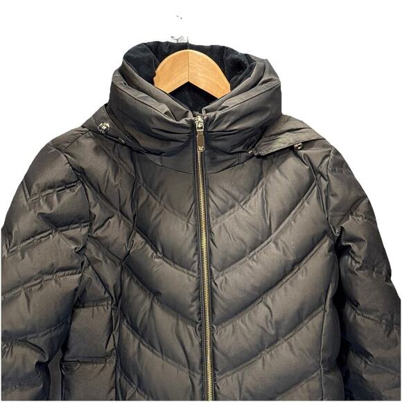 CALVIN KLEIN Women Puffer Parka M Brown Duck Down Removable Hood Winter Coat - Picture 3 of 13